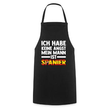 Ich habe keine Angst mein Mann ist Spanier - Kochschürze - Schwarz - Vorne - AI Model Male 185 dark (185cm)