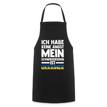 Ich habe keine Angst mein Schwiegersohn ist Ukrain - Kochschürze - Schwarz - Vorne - AI Model Male 185 dark (185cm)
