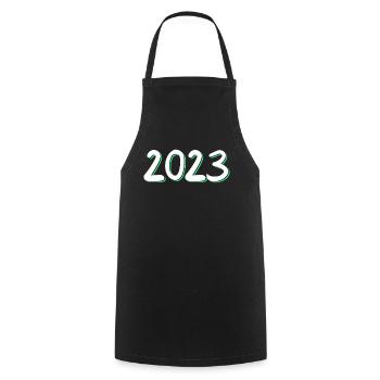Anniversaire 2023 - Tablier de cuisine - noir - Devant - AI Model Male 185 dark (185cm)