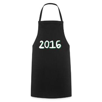 Anniversaire 2016 - Tablier de cuisine - noir - Devant - AI Model Male 185 dark (185cm)
