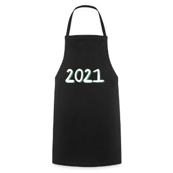 2021 Geburtstag - Kochschürze - Schwarz - Vorne - AI Model Male 185 dark (185cm)