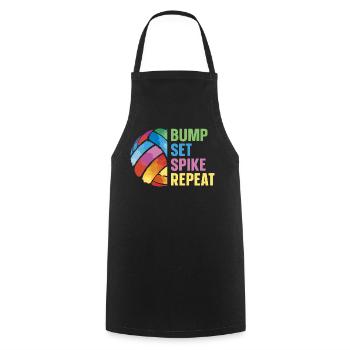 Volleyball - Cooking Apron - black - Front - AI Model Male 185 dark (185cm)