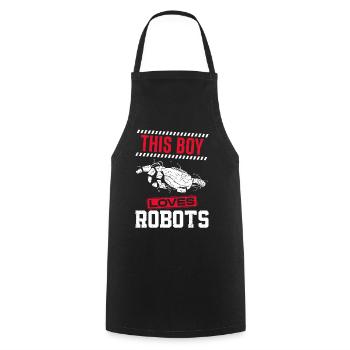 Robot Robotics Engineer Boy This - Cooking Apron - black - Front - AI Model Male 185 dark (185cm)