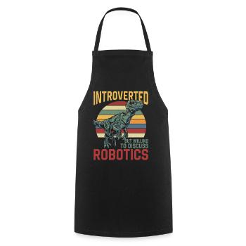 Robot Robotics Engineer Retro - Cooking Apron - black - Front - AI Model Male 185 dark (185cm)