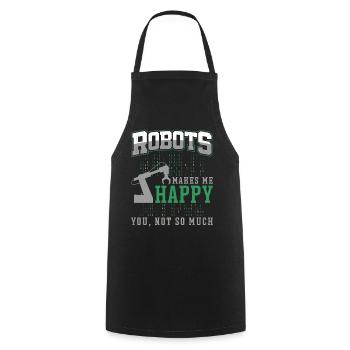 Robot Robotics Engineer Robots - Cooking Apron - black - Front - AI Model Male 185 dark (185cm)