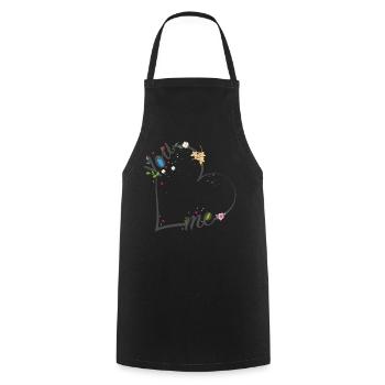 Du & Ich verbunden durch das zarte Band der Liebe - Kochschürze - Schwarz - Vorne - AI Model Male 185 dark (185cm)