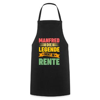 Manfred die Legende geht in Rente - Kochschürze - Schwarz - Vorne - AI Model Male 185 dark (185cm)