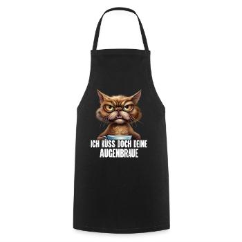 Katze Kaffee Lustige Sprüche - Kochschürze - Schwarz - Vorne - AI Model Male 185 dark (185cm)