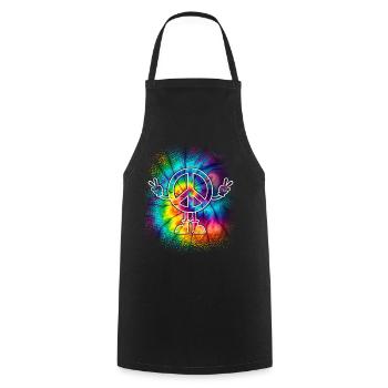 Signe de paix Signe de paix Tie Dye - Tablier de cuisine - noir - Devant - AI Model Male 185 dark (185cm)