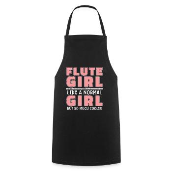 Flute Girl Like A Normal Girl But Woodwind Flutist - Cooking Apron - black - Front - AI Model Male 185 dark (185cm)