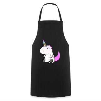 Licorne Dino - Tablier de cuisine - noir - Devant - AI Model Male 185 dark (185cm)