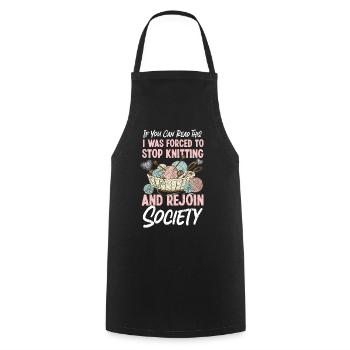 Knitting Knitter If You Can Read - Cooking Apron - black - Front - AI Model Male 185 dark (185cm)