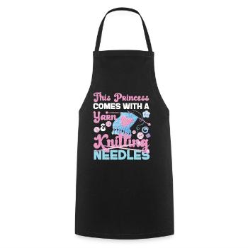 Knitting Knitter Girl This - Cooking Apron - black - Front - AI Model Male 185 dark (185cm)