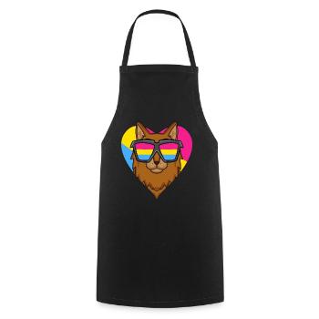Pansexual Cat Somali Heart Gift - Tablier de cuisine - noir - Devant - AI Model Male 185 dark (185cm)