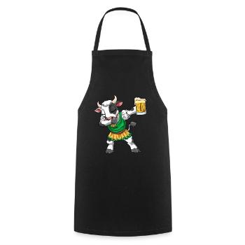 Kuh Festzelt Bier Dabbing Kühe Volksfest - Kochschürze - Schwarz - Vorne - AI Model Male 185 dark (185cm)