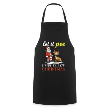 Let It Pee Happy Yellow Christmas für Männer und - Kochschürze - Schwarz - Vorne - AI Model Male 185 dark (185cm)