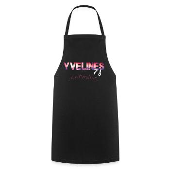 Neon-Skyline Sonnenuntergang Yvelines 78 - Kochschürze - Schwarz - Vorne - AI Model Male 185 dark (185cm)
