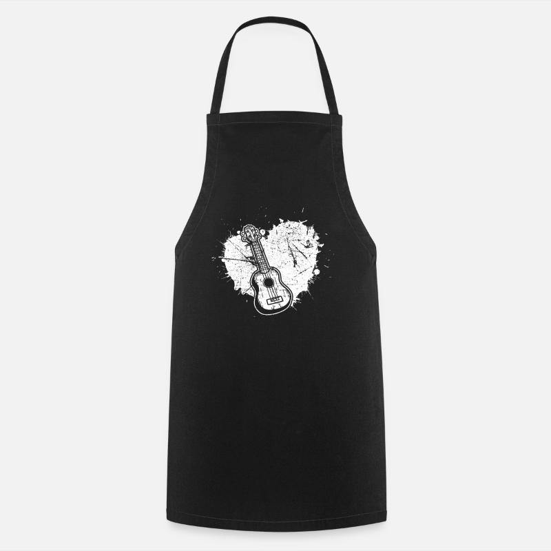 Ukulélé Joueur de ukulélé Ukuléléliste - Tablier de cuisine - noir