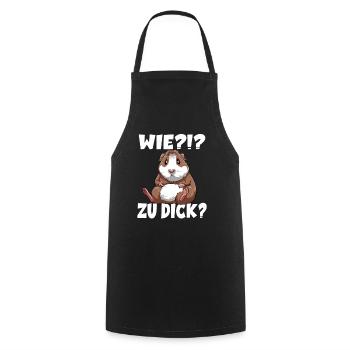 Wie zu dick? Meerschweinchen - Kochschürze - Schwarz - Vorne - AI Model Male 185 dark (185cm)