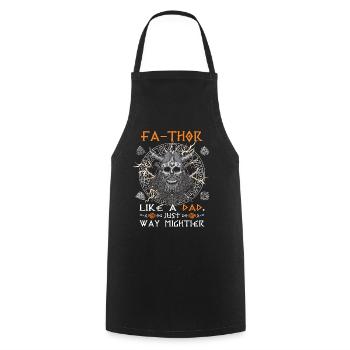 Vathor pour hommes - Fête des pères Cadeau de la fête des pères Viking - Tablier de cuisine - noir - Devant - AI Model Male 185 dark (185cm)