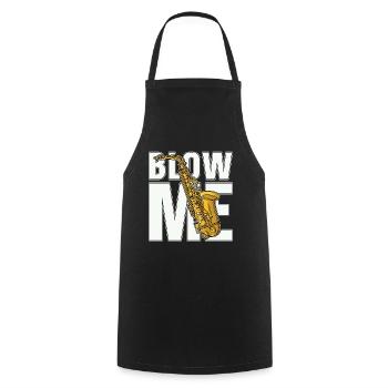 Saxophone Blow Me Instrument à vent Saxophoniste - Tablier de cuisine - noir - Devant - AI Model Male 185 dark (185cm)