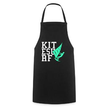 Kite Surfing - Cooking Apron - black - Front - AI Model Male 185 dark (185cm)