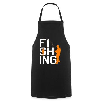 Angling - Cooking Apron - black - Front - AI Model Male 185 dark (185cm)