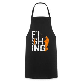Angling - Cooking Apron - black - Front - AI Model Male 185 dark (185cm)