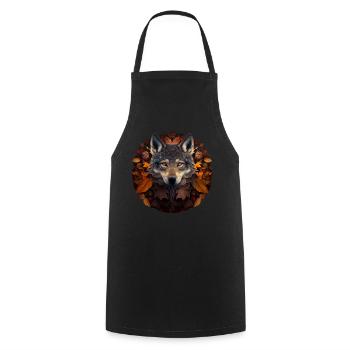 Wölfe Silhouette Naturschutz Tierschutz Wolf - Kochschürze - Schwarz - Vorne - AI Model Male 185 dark (185cm)