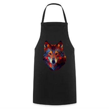 Wölfe Silhouette Naturschutz Tierschutz Wolf - Kochschürze - Schwarz - Vorne - AI Model Male 185 dark (185cm)
