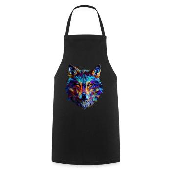 Wölfe Silhouette Naturschutz Tierschutz Wolf - Kochschürze - Schwarz - Vorne - AI Model Male 185 dark (185cm)