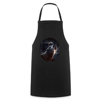 Loups Silhouette Conservation de la nature Bien-être animal Loup - Tablier de cuisine - noir - Devant - AI Model Male 185 dark (185cm)
