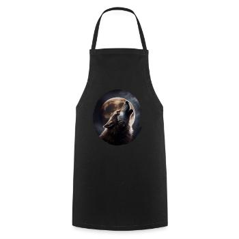 Wölfe Silhouette Naturschutz Tierschutz Wolf - Kochschürze - Schwarz - Vorne - AI Model Male 185 dark (185cm)