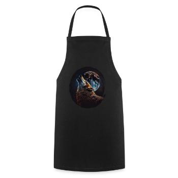 Wölfe Silhouette Naturschutz Tierschutz Wolf - Kochschürze - Schwarz - Vorne - AI Model Male 185 dark (185cm)