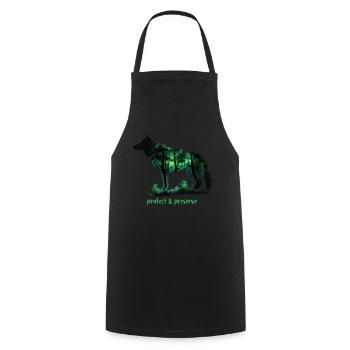 Wölfe Silhouette Naturschutz Tierschutz Wolf - Kochschürze - Schwarz - Vorne - AI Model Male 185 dark (185cm)