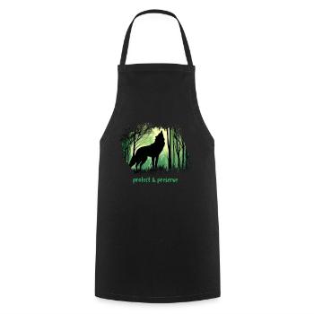 Wölfe Silhouette Naturschutz Tierschutz Wolf - Kochschürze - Schwarz - Vorne - AI Model Male 185 dark (185cm)
