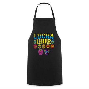 Luchador Masques Lucha Libre - Tablier de cuisine - noir - Devant - AI Model Male 185 dark (185cm)