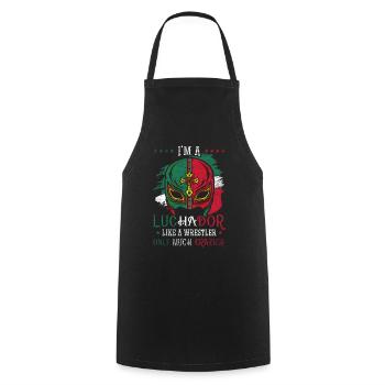 Je suis un Luchador comme un lutteur fou Lucha Libre - Tablier de cuisine - noir - Devant - AI Model Male 185 dark (185cm)