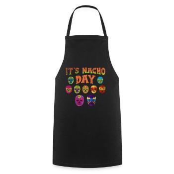 Luchador Masks It's Nacho Day - Kochschürze - Schwarz - Vorne - AI Model Male 185 dark (185cm)