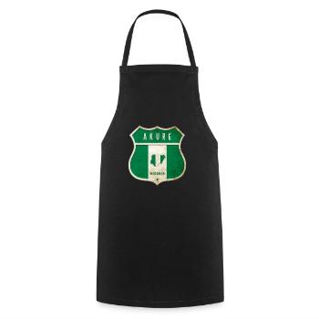 Design du drapeau d'Akure Nigeria - Tablier de cuisine - noir - Devant - AI Model Male 185 dark (185cm)