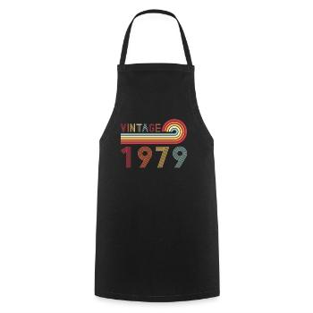 Funny Vintage Born in 1979 Birthday - Cooking Apron - black - Front - AI Model Male 185 dark (185cm)