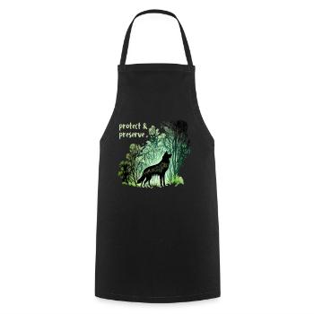 Wölfe Silhouette Naturschutz Tierschutz Wolf - Kochschürze - Schwarz - Vorne - AI Model Male 185 dark (185cm)