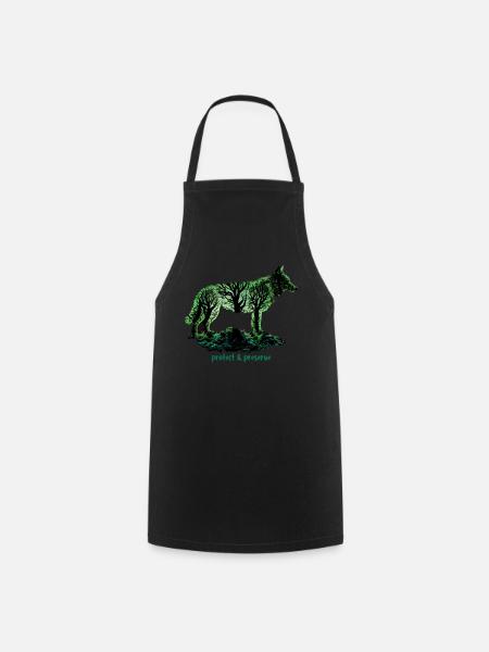 Wölfe Silhouette Naturschutz Tierschutz Wolf - Kochschürze - Schwarz