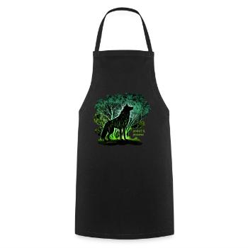 Loups Silhouette Conservation de la nature Bien-être animal Loup - Tablier de cuisine - noir - Devant - AI Model Male 185 dark (185cm)