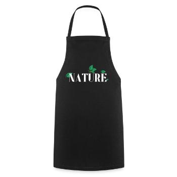 Nature Leaves Serif Logo - Kochschürze - Schwarz - Vorne - AI Model Male 185 dark (185cm)