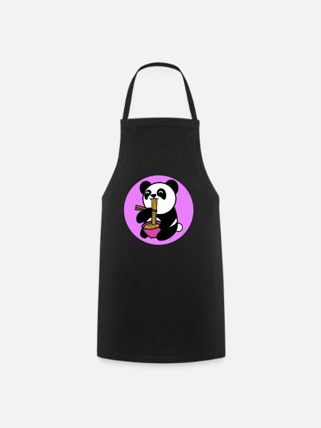 Zeichentrick Panda Manga Anime Asiatisch Comic - Kochschürze - Schwarz