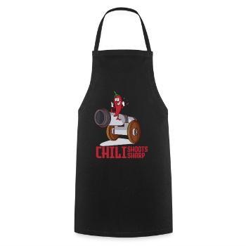 A funny chili pups and shoots hot - Cooking Apron - black - Front - AI Model Male 185 dark (185cm)
