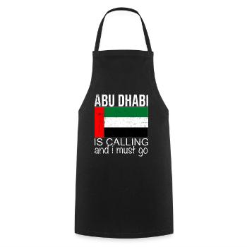 Abu Dhabi Spruch - Kochschürze - Schwarz - Vorne - AI Model Male 185 dark (185cm)