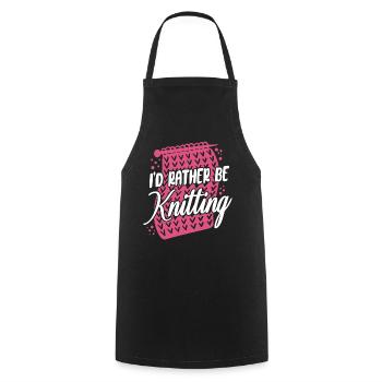 Knitting Knitter I'd Rather Be - Cooking Apron - black - Front - AI Model Male 185 dark (185cm)