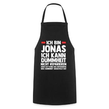 Jonas - Kochschürze - Schwarz - Vorne - AI Model Male 185 dark (185cm)